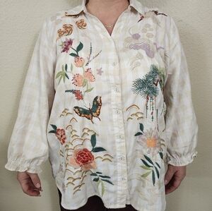 Johnny Was Embroidered Blouse